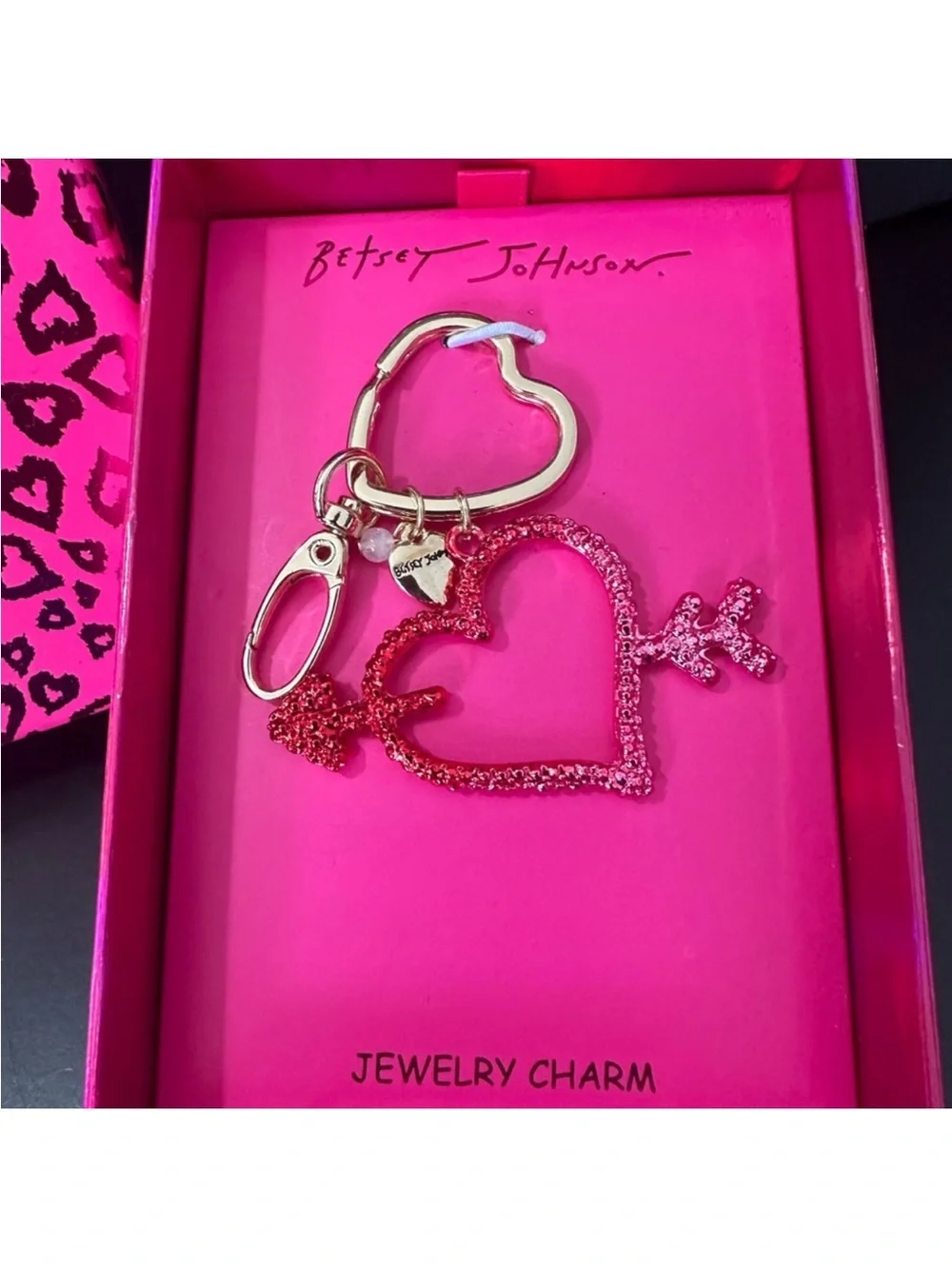 🆕Betsey Johnson Heart Jewelry Charm/Keychain